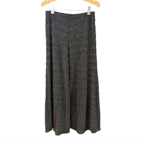 Free People Extreme Knit Crochet Wide Leg Pants Festival Boho Black 4 - Picture 1 of 11